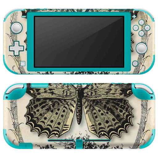 igsticker Nintendo Switch Lite 専用 デザインスキンシール 全面 ニンテンドー スイッチ ライト 専用 ゲーム機 カバー アクセサリー フィルム ステッカー エアフリー 006139 英語 蝶 イラスト
