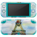 igsticker Nintendo Switch Lite 専用 デザインスキンシール 全面 ニンテンドー スイッチ ライト 専用 ゲーム機 カバー アクセサリー フィルム ステッカー エアフリー 006147 水彩 建物 イラスト