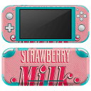 igsticker Nintendo Switch Lite 専用 デザインスキンシール 全面 ニンテンドー スイッチ ライト 専用 ゲーム機 カバー アクセサリー フィルム ステッカー エアフリー 006184 イチゴ 苺 英語 文字(2)