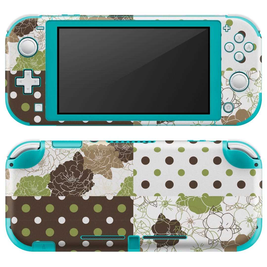 igsticker Nintendo Switch Lite 専用 デザインスキンシール 全面 ニンテンドー スイッチ ライト 専用 ゲーム機 カバー アクセサリー フィルム ステッカー エアフリー 006217 花 水玉