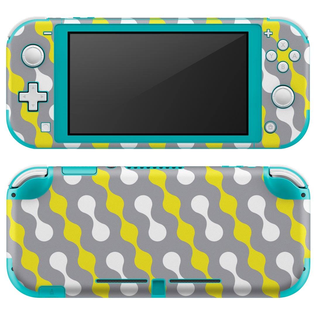 igsticker Nintendo Switch Lite 専用 デザインスキンシール 全面 ニンテンドー スイッチ ライト 専用 ゲーム機 カバー アクセサリー フィルム ステッカー エアフリー 006242 イエロー グレー 模様