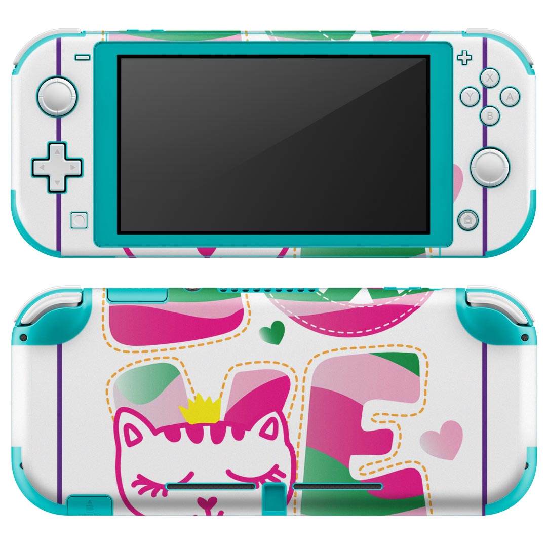 製品名 Nintendo Switch Lite専用 デザインスキンシール セット内容 Nintendo Switch Lite本体用スキンシール（裏表）各1枚 ※液晶側シールは2パーツに分かれていますニンテンドースイッチライト専用です。据え置き機のSwitch本体やJoyコンには対応していません。 商品特徴 3M社製の再剥離性シートを素材に採用し、細かな位置調整がしやすく貼り直しが容易です。また、エアフリーでもありますので気泡が簡単に逃げるので、キレイに貼ることができます。専用の業務プリンターを使い、商品画像と遜色のない美しい印刷仕上がり。 注意事項 画像はサンプルですので、ご覧の環境によっては多少色味に違いを感じる場合がございます。 イメージと違った、モニターと色味が異なるという理由での交換や返金はご対応出来かねます。スキンシールのみの販売で、ニンテンドースイッチ本体などは付属しません。シワができた場合、ドライヤーなどで軽く温め、外側に向けてシワを伸ばすように貼ってください。初回貼付時の位置調整や貼り直しは可能ですが、しっかりと押し付けて接着させた後の再剥離、再利用は保証しておりません。また接着部に油分や汚れが付着しますと角の部分は剥がれやすくなりますので、貼付時はあまり触れないようにご注意ください。無地のセミグロスシートにデザインをプリントした商品で、デコなどの加工はございません。 凹凸や光沢があるように見えたり布地や金属を素材にしたように見える商品もありますが、デザインの図版によるものです。印刷時に微妙な画像のズレが生じる場合がございます。ご注文後に1点1点制作する受注生産品の為、不良品以外のご返品や交換は固くお断りします。 商品発送 完全受注生産のハンドメイド商品となりますので、既製品と比べて発送までお時間を頂いています。 基本的に決済確認後2?3営業日、最大で10営業日での発送となります。繁忙期や休業日明けの場合はさらに時間がかかる場合があります。 その際には別途メールにてご連絡致します。メール便の場合、発送日から到着までに2?4日ほどかかる場合が多く、紛失などの保障もご対応できかねます。あらかじめご了承下さい。