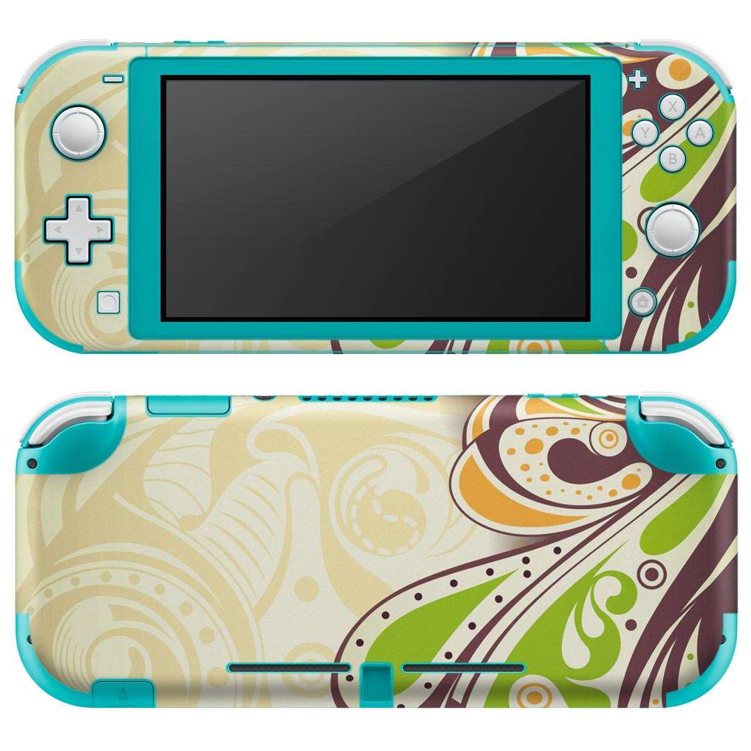 igsticker Nintendo Switch Lite 専用 デザインスキンシール 全面 ニンテンドー スイッチ ライト 専用 ゲーム機 カバー アクセサリー フィルム ステッカー エアフリー 006294 黄緑　模様