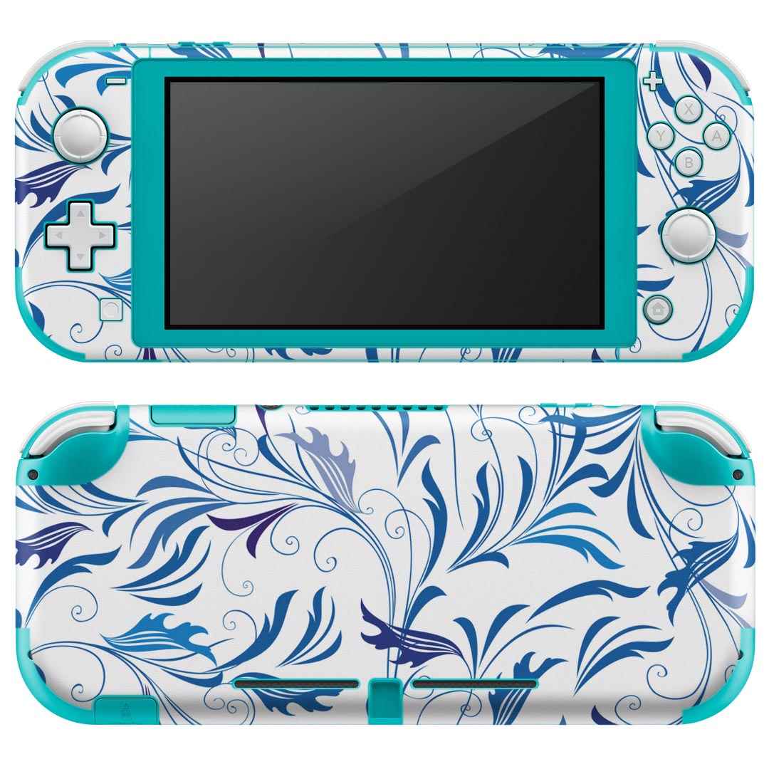 igsticker Nintendo Switch Lite 専用 デザインスキンシール 全面 ニンテンドー スイッチ ライト 専用 ゲーム機 カバー アクセサリー フィルム ステッカー エアフリー 006322 青　ブルー　模様