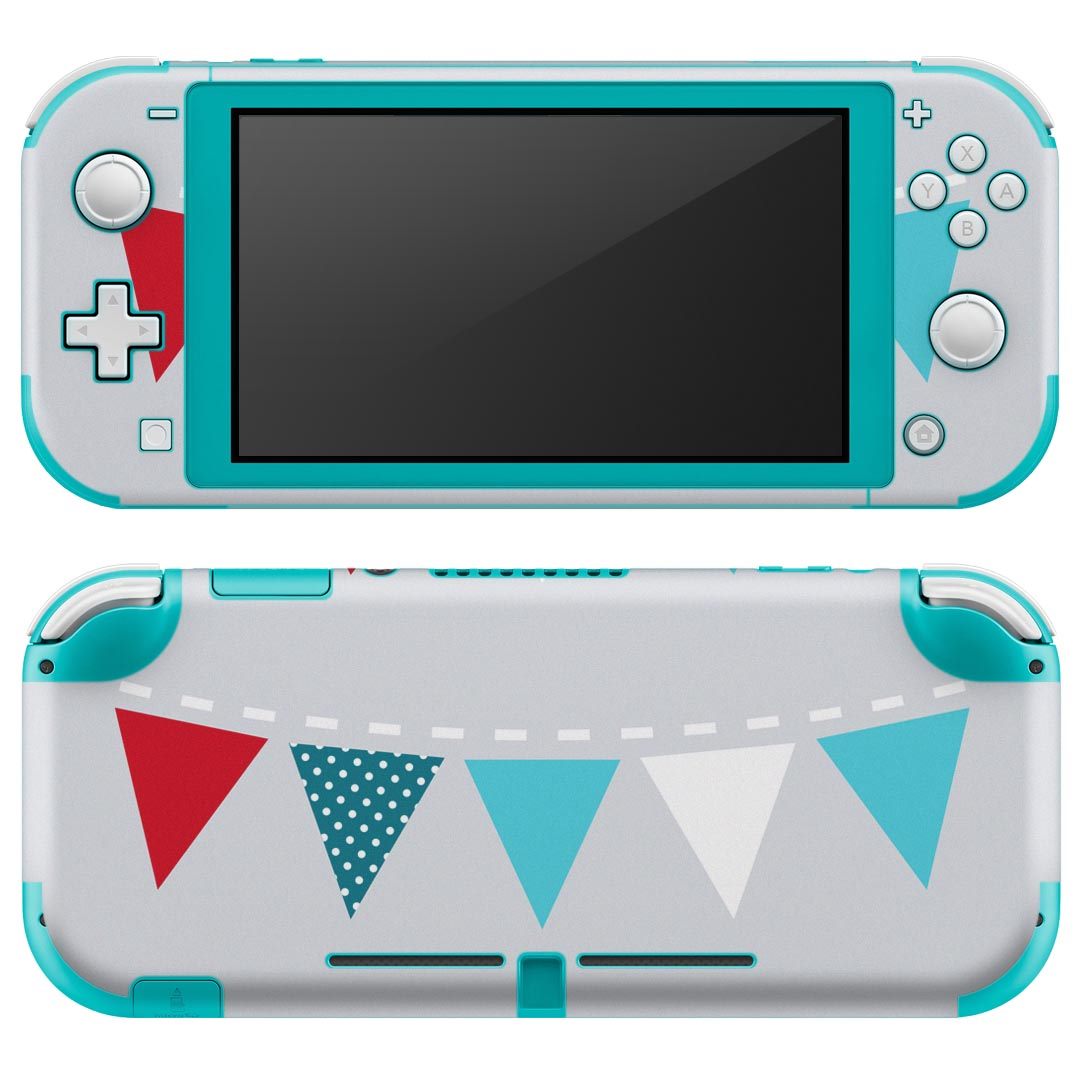 igsticker Nintendo Switch Lite 専用 デザインスキンシール 全面 ニンテンドー スイッチ ライト 専用 ゲーム機 カバー アクセサリー フィルム ステッカー エアフリー 006334 水玉　青　ブルー