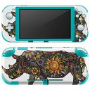 igsticker Nintendo Switch Lite 専用 デザインスキンシール 全面 ニンテンドー スイッチ ライト 専用 ゲーム機 カバー アクセサリー フィルム ステッカー エアフリー 006336 サイ 動物 花(2)