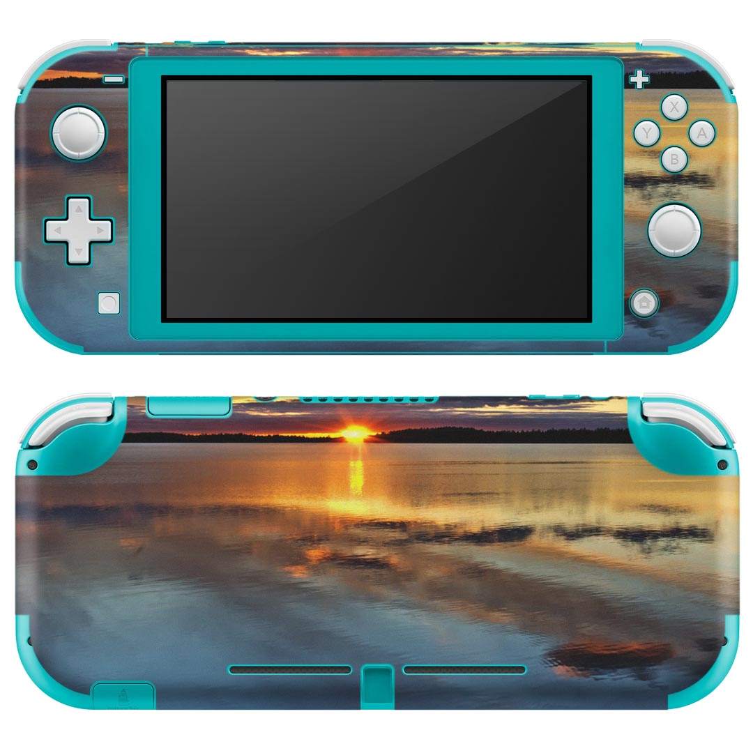 igsticker Nintendo Switch Lite 専用 デザインスキンシール 全面 ニンテンドー スイッチ ライト 専用 ゲーム機 カバー アクセサリー フィルム ステッカー エアフリー 006348 写真　海　空　夕日