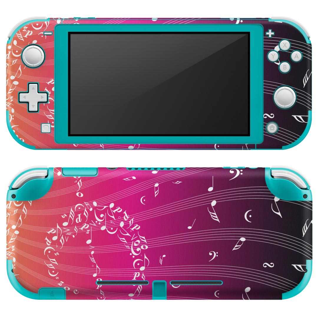 igsticker Nintendo Switch Lite 専用 デザインスキンシール 全面 ニンテンドー スイッチ ライト 専用 ゲーム機 カバー アクセサリー フィルム ステッカー エアフリー 006354 音符　楽譜