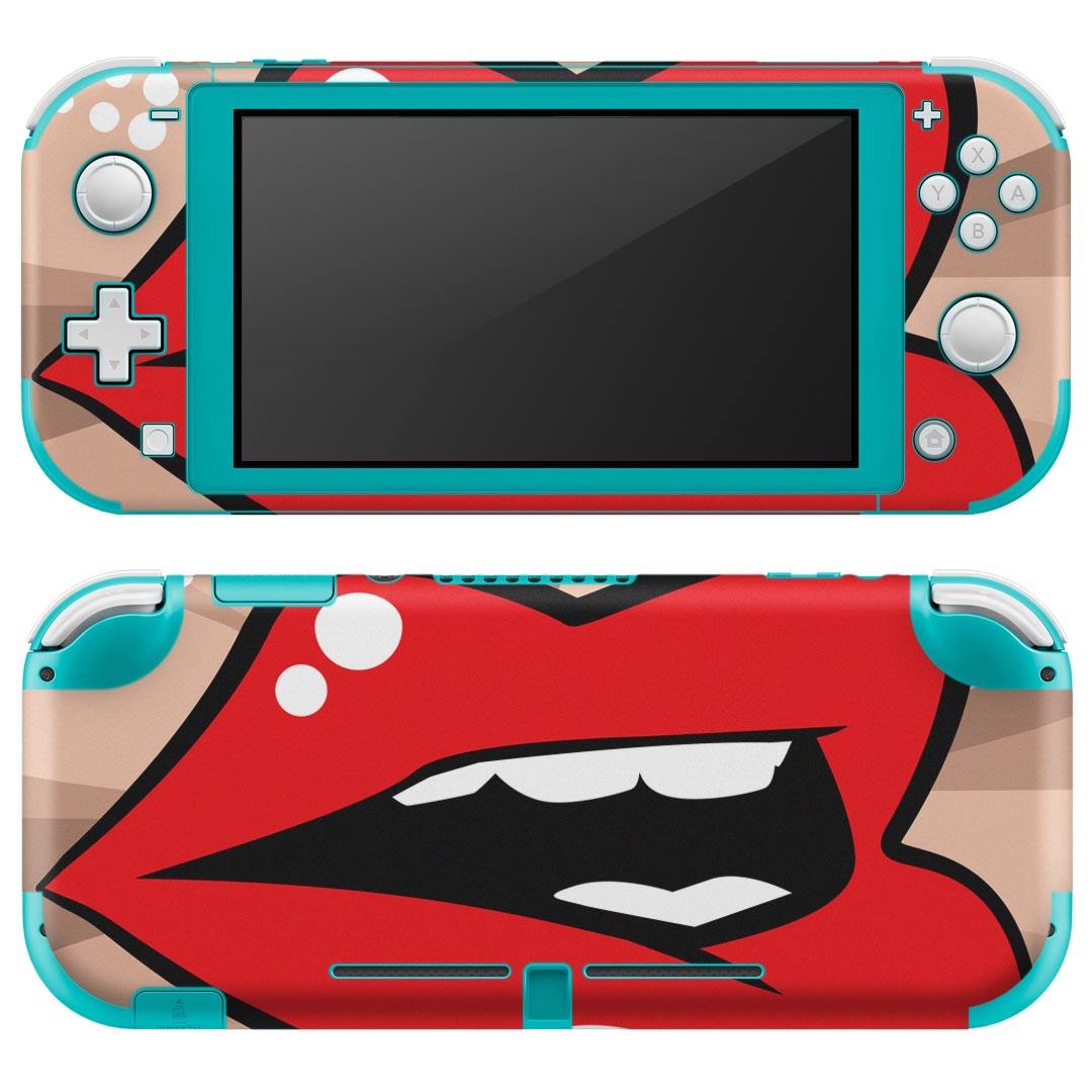 igsticker Nintendo Switch Lite 専用 デザインスキンシール 全面 ニンテンドー スイッチ ライト 専用 ゲーム機 カバー アクセサリー フィルム ステッカー エアフリー 006386 唇 イラスト