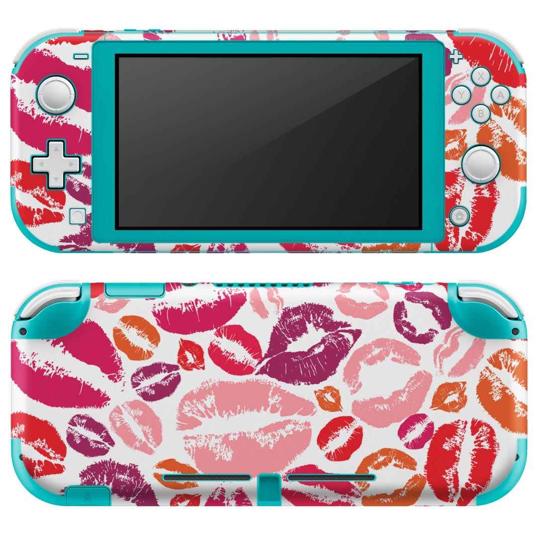 igsticker Nintendo Switch Lite 専用 デザインスキンシール 全面 ニンテンドー スイッチ ライト 専用 ゲーム機 カバー アクセサリー フィルム ステッカー エアフリー 006388 ハート　唇