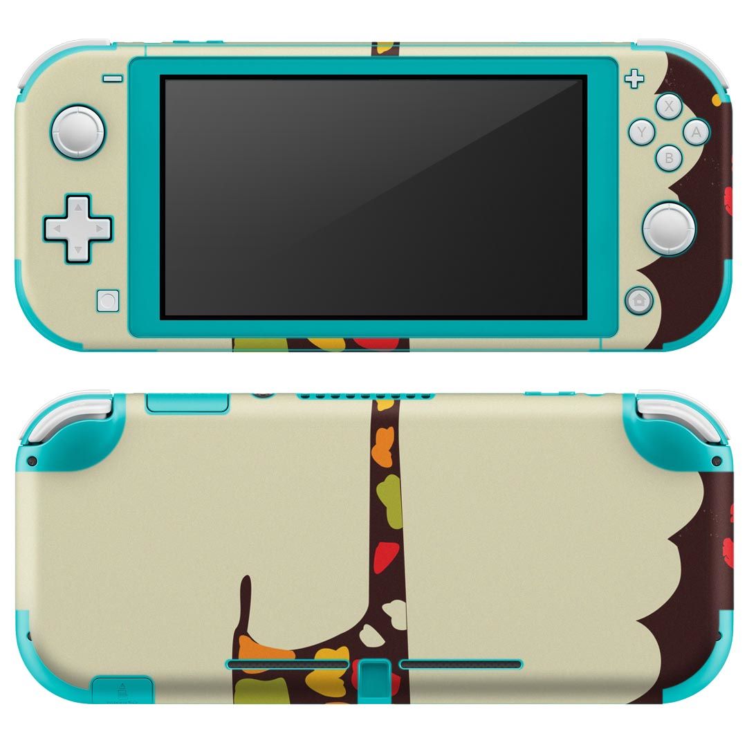 igsticker Nintendo Switch Lite 専用 デザインスキンシール 全面 ニンテンドー スイッチ ライト 専用 ゲーム機 カバー アクセサリー フィルム ステッカー エアフリー 006445 動物　カラフル　きりん