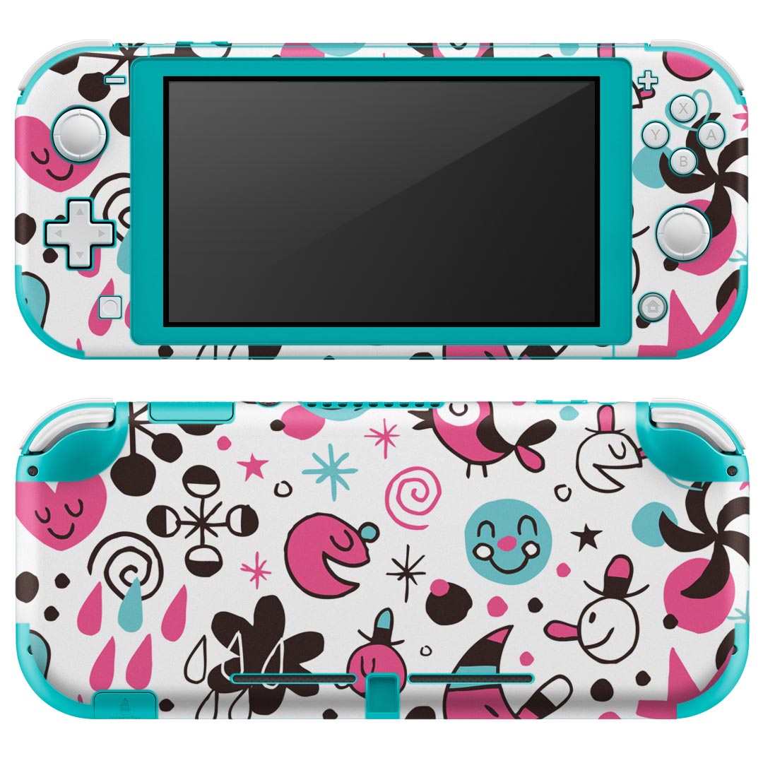 igsticker Nintendo Switch Lite 専用 デザインスキンシール 全面 ニンテンドー スイッチ ライト 専用 ゲーム機 カバー アクセサリー フィルム ステッカー エアフリー 006461 ハート　イラスト　模様