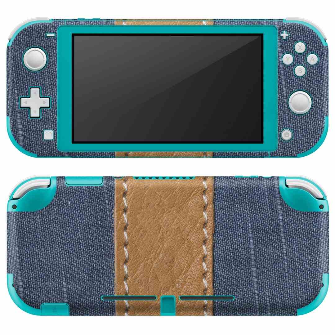 igsticker Nintendo Switch Lite 専用 デザインスキンシール 全面 ニンテンドー スイッチ ライト 専用 ゲーム機 カバー アクセサリー フィルム ステッカー エアフリー 006469 デニム 模様