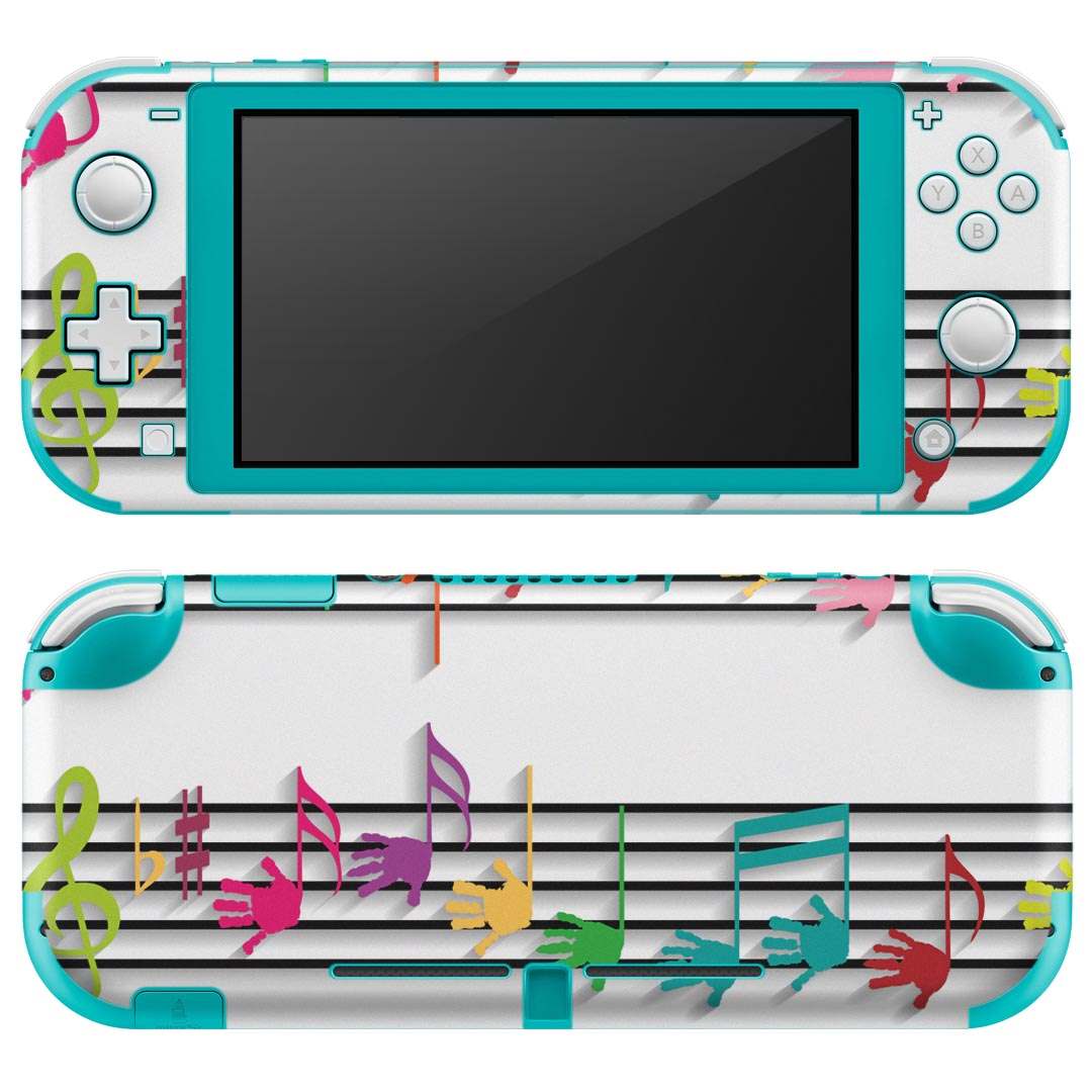 igsticker Nintendo Switch Lite 専用 デザインスキンシール 全面 ニンテンドー スイッチ ライト 専用 ゲーム機 カバー アクセサリー フィルム ステッカー エアフリー 006472 音符　楽譜　ピアノ