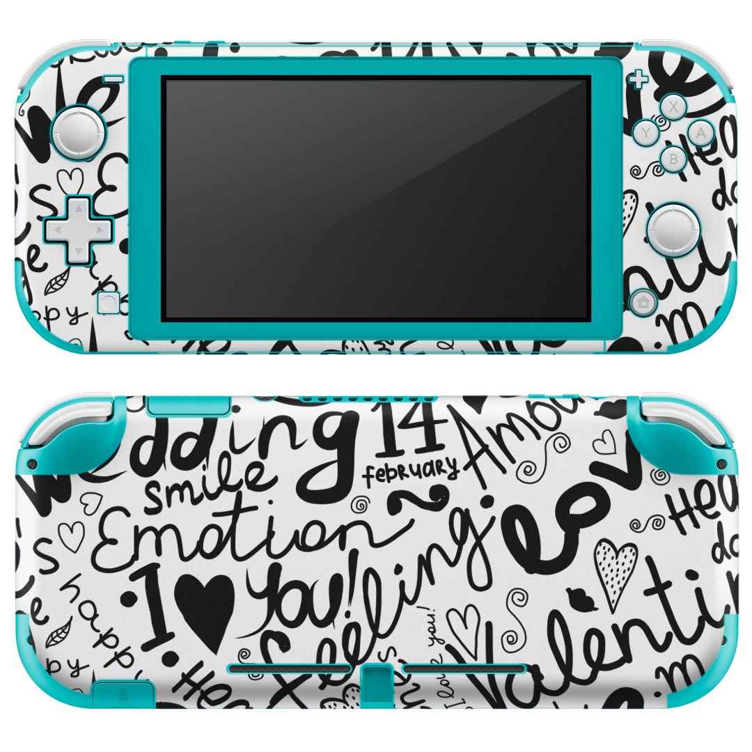 igsticker Nintendo Switch Lite 専用 デザインスキンシール 全面 ニンテンドー スイッチ ライト 専用 ゲーム機 カバー アクセサリー フィルム ステッカー エアフリー 006492 英語　文字