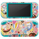 igsticker Nintendo Switch Lite 専用 デザインスキンシール 全面 ニンテンドー スイッチ ライト 専用 ゲーム機 カバー アクセサリー フィルム ステッカー エアフリー 006511 うさぎ 花