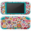 igsticker Nintendo Switch Lite 専用 デザインスキンシール 全面 ニンテンドー スイッチ ライト 専用 ゲーム機 カバー アクセサリー フィルム ステッカー エアフリー 006512 ハート カラフル 模様(2)