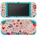 igsticker Nintendo Switch Lite 専用 デザインスキンシール 全面 ニンテンドー スイッチ ライト 専用 ゲーム機 カバー アクセサリー フィルム ステッカー エアフリー 006513 鳥 ハート 模様(2)