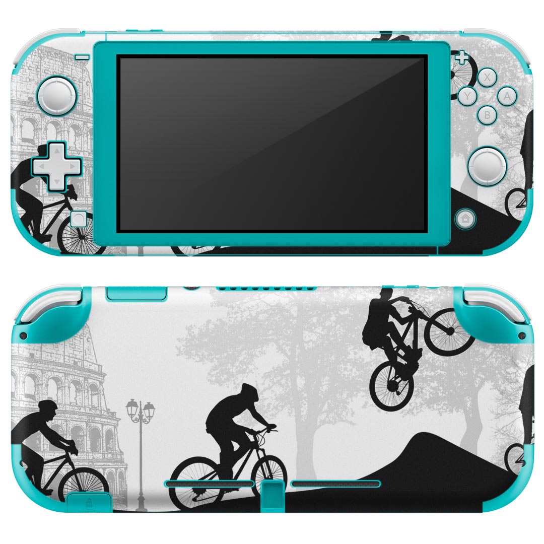 igsticker Nintendo Switch Lite 専用 デザインスキンシール 全面 ニンテンドー スイッチ ライト 専用 ゲーム機 カバー アクセサリー フィルム ステッカー エアフリー 006527 自転車　人物
