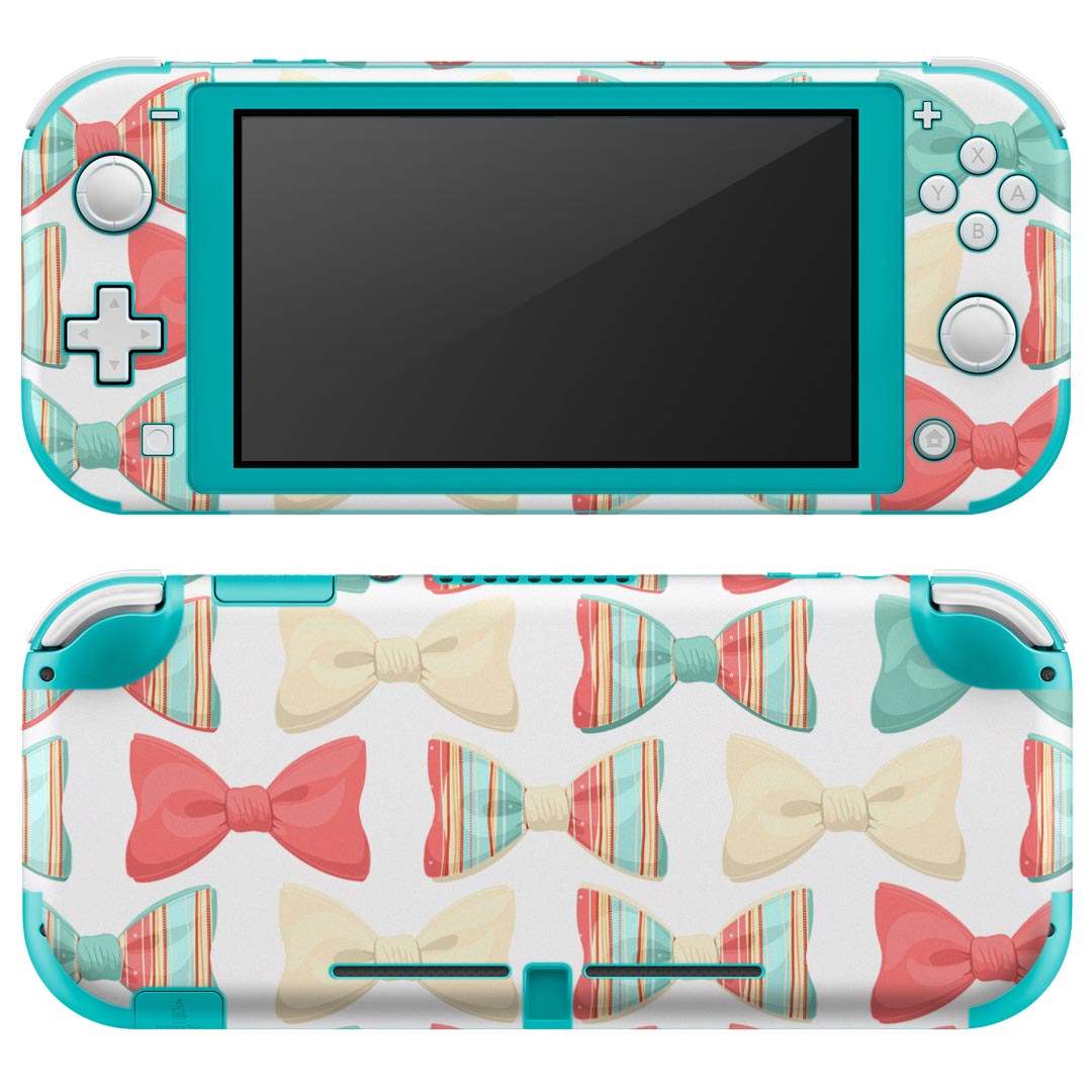 igsticker Nintendo Switch Lite 専用 デザインスキンシール 全面 ニンテンドー スイッチ ライト 専用 ゲーム機 カバー アクセサリー フィルム ステッカー エアフリー 006532 リボン　模様