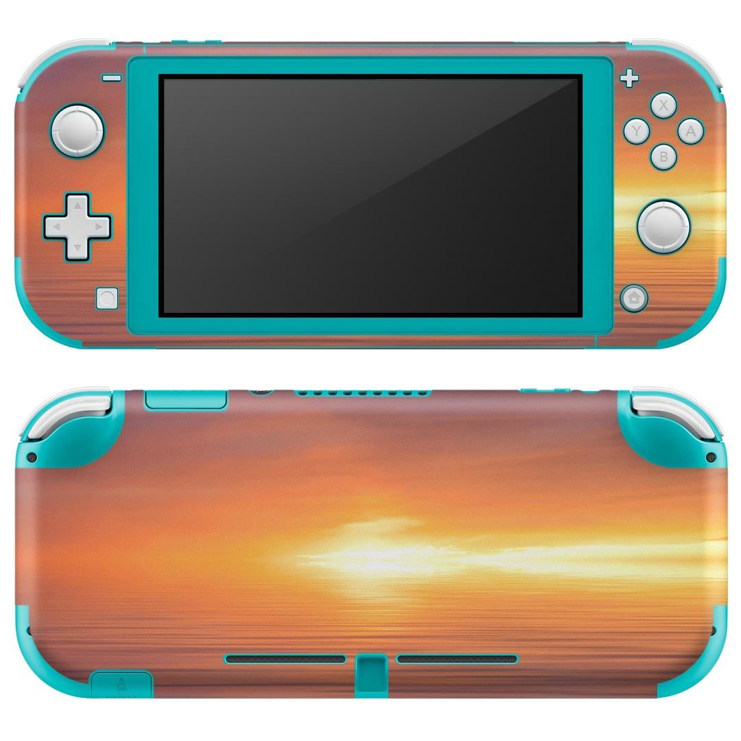 igsticker Nintendo Switch Lite 専用 デザインスキンシール 全面 ニンテンドー スイッチ ライト 専用 ゲーム機 カバー アクセサリー フィルム ステッカー エアフリー 006610 写真　海　空　夕日
