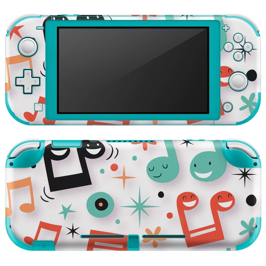 igsticker Nintendo Switch Lite 専用 デザインスキンシール 全面 ニンテンドー スイッチ ライト 専用 ゲーム機 カバー アクセサリー フィルム ステッカー エアフリー 006622 音符　花