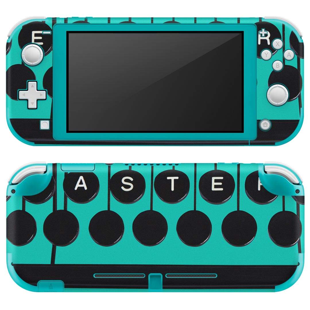 igsticker Nintendo Switch Lite 専用 デザインスキンシール 全面 ニンテンドー スイッチ ライト 専用 ゲーム機 カバー アクセサリー フィルム ステッカー エアフリー 006634 タイプライター 水色