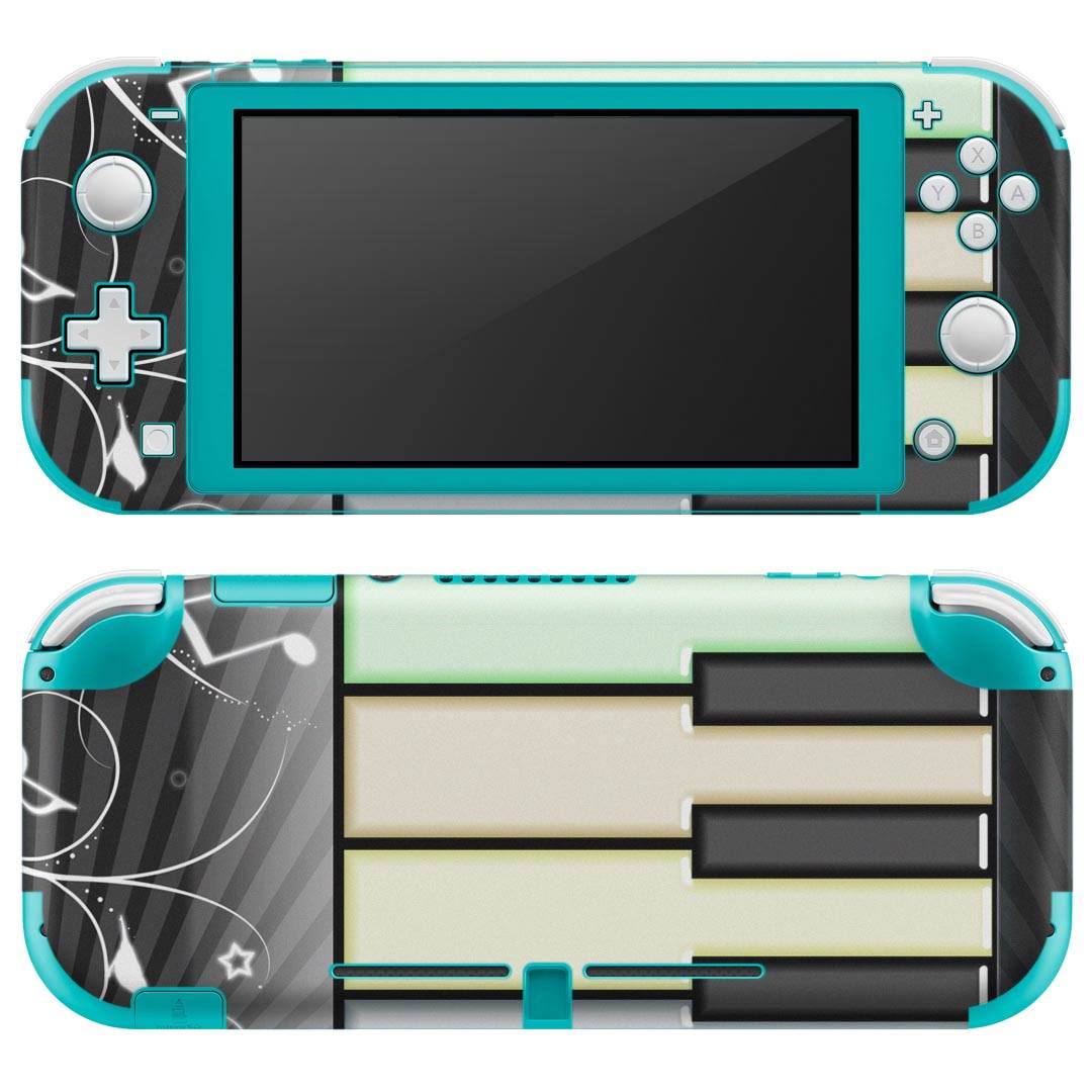igsticker Nintendo Switch Lite 専用 デザインスキンシール 全面 ニンテンドー スイッチ ライト 専用 ゲーム機 カバー アクセサリー フィルム ステッカー エアフリー 006715 ピアノ 音符