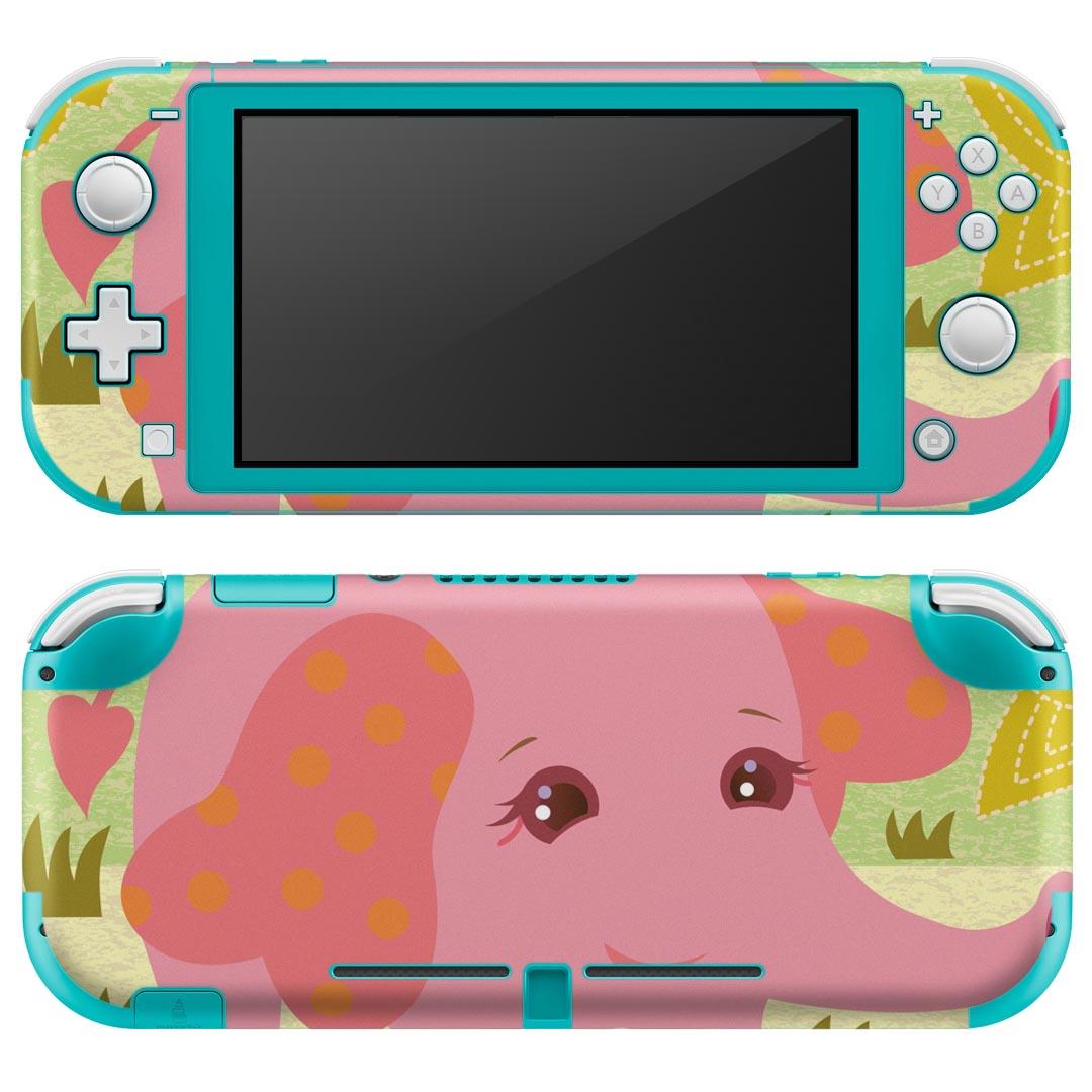 igsticker Nintendo Switch Lite 専用 デザインスキンシール 全面 ニンテンドー スイッチ ライト 専用 ゲーム機 カバー アクセサリー フィルム ステッカー エアフリー 006727 動物　象　イラスト