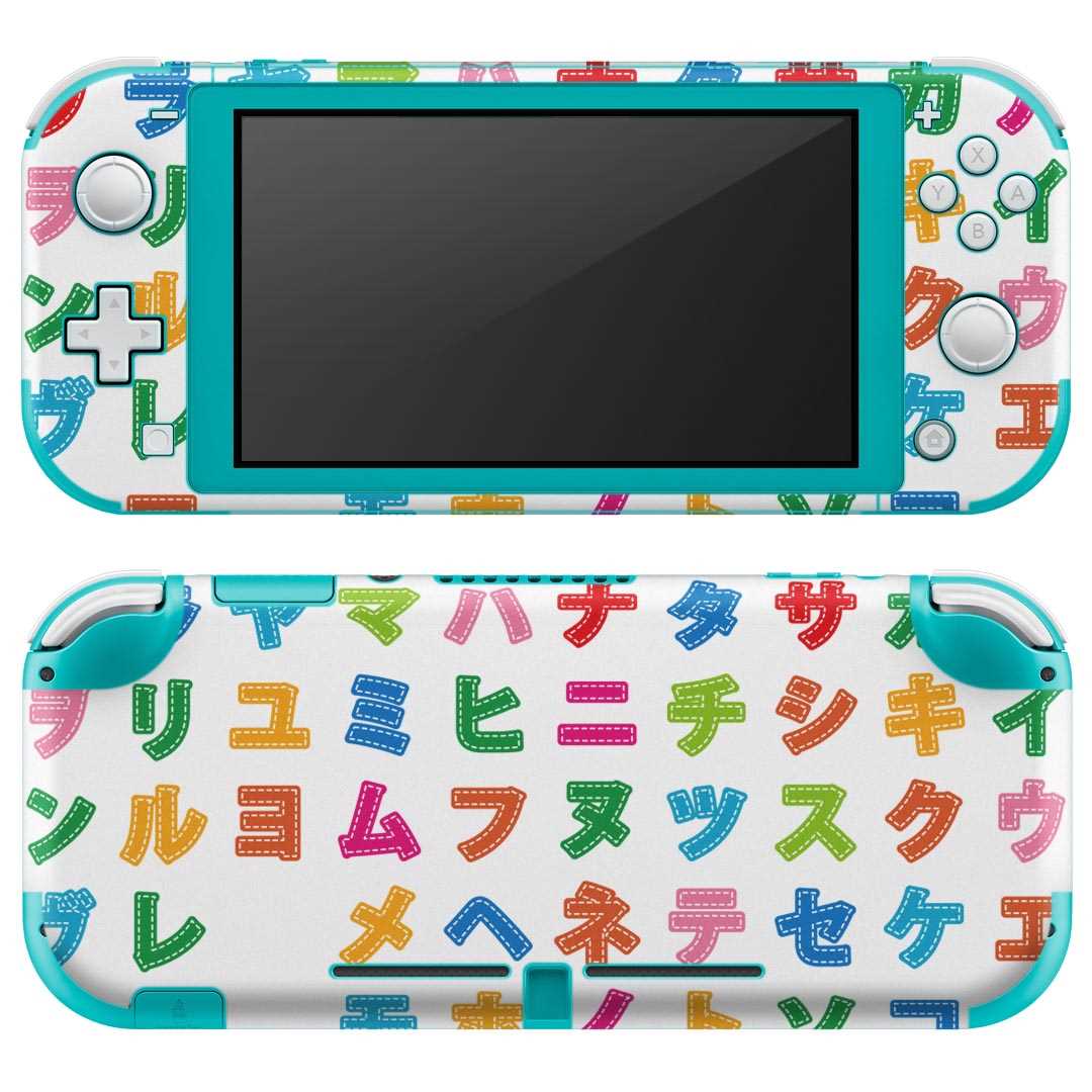 igsticker Nintendo Switch Lite 専用 デザインスキンシール 全面 ニンテンドー スイッチ ライト 専用 ゲーム機 カバー アクセサリー フィルム ステッカー エアフリー 006733 文字 カラフル カタカナ