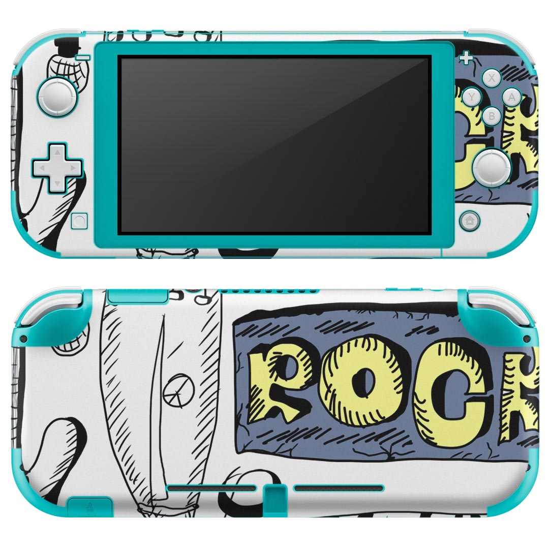 igsticker Nintendo Switch Lite 専用 デザインスキンシール 全面 ニンテンドー スイッチ ライト 専用 ゲーム機 カバー アクセサリー フィルム ステッカー エアフリー 006739 楽器　イラスト