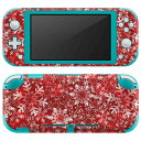 igsticker Nintendo Switch Lite 専用 デザインスキンシール 全面 ニンテンドー スイッチ ライト 専用 ゲーム機 カバー アクセサリー フィルム ステッカー エアフリー 006753 雪 結晶 赤 レッド(2)