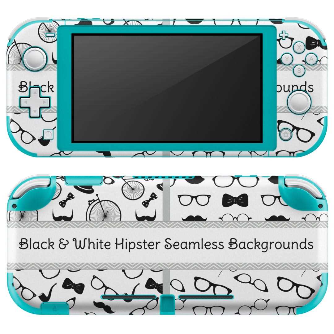 igsticker Nintendo Switch Lite 専用 デザインスキンシール 全面 ニンテンドー スイッチ ライト 専用 ゲーム機 カバー アクセサリー フィルム ステッカー エアフリー 006787 眼鏡 髭 模様