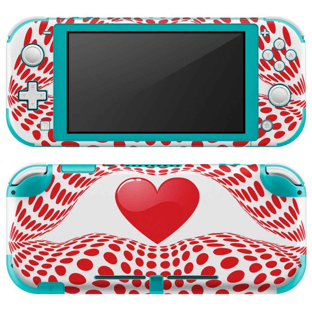 igsticker Nintendo Switch Lite 専用 デザインスキンシール 全面 ニンテンドー スイッチ ライト 専用 ゲーム機 カバー アクセサリー フィルム ステッカー エアフリー 006802 ハート 唇