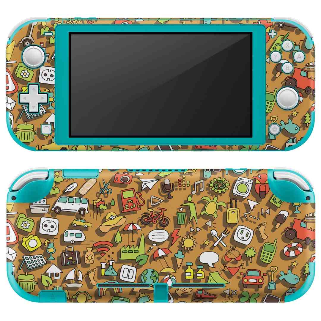 igsticker Nintendo Switch Lite 専用 デザインスキンシール 全面 ニンテンドー スイッチ ライト 専用 ゲーム機 カバー アクセサリー フィルム ステッカー エアフリー 006815 イラスト　模様