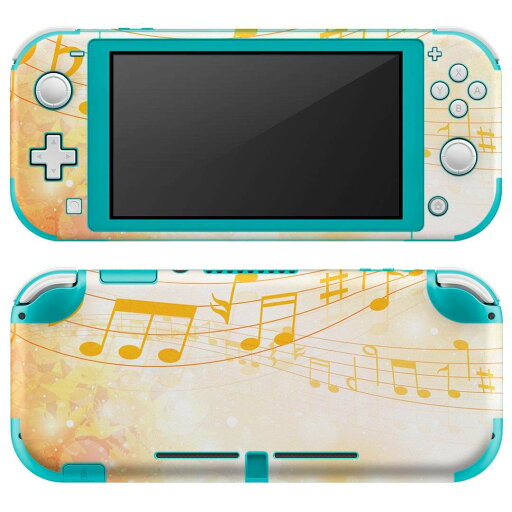 igsticker Nintendo Switch Lite 専用 デザインスキンシール 全面 ニンテンドー スイッチ ライト 専用 ゲーム機 カバー アクセサリー フィルム ステッカー エアフリー 006862 音符 楽譜