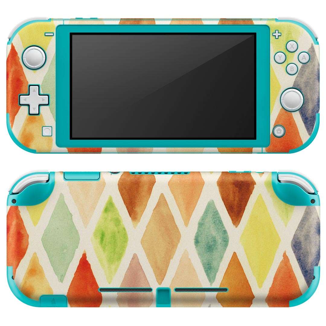 igsticker Nintendo Switch Lite 専用 デザインスキンシール 全面 ニンテンドー スイッチ ライト 専用 ゲーム機 カバー アクセサリー フィルム ステッカー エアフリー 006866 カラフル　模様　アーガイル