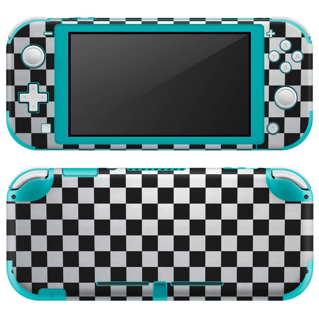 igsticker Nintendo Switch Lite 専用 デザインスキンシール 全面 ニンテンドー スイッチ ライト 専用 ゲーム機 カバー アクセサリー フィルム ステッカー エアフリー 006867 市松模様　チェック