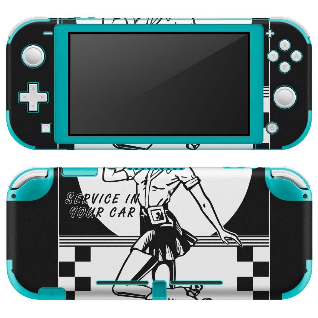 igsticker Nintendo Switch Lite 専用 デザインスキンシール 全面 ニンテンドー スイッチ ライト 専用 ゲーム機 カバー アクセサリー フィルム ステッカー エアフリー 006900 人物　イラスト　英語　文字