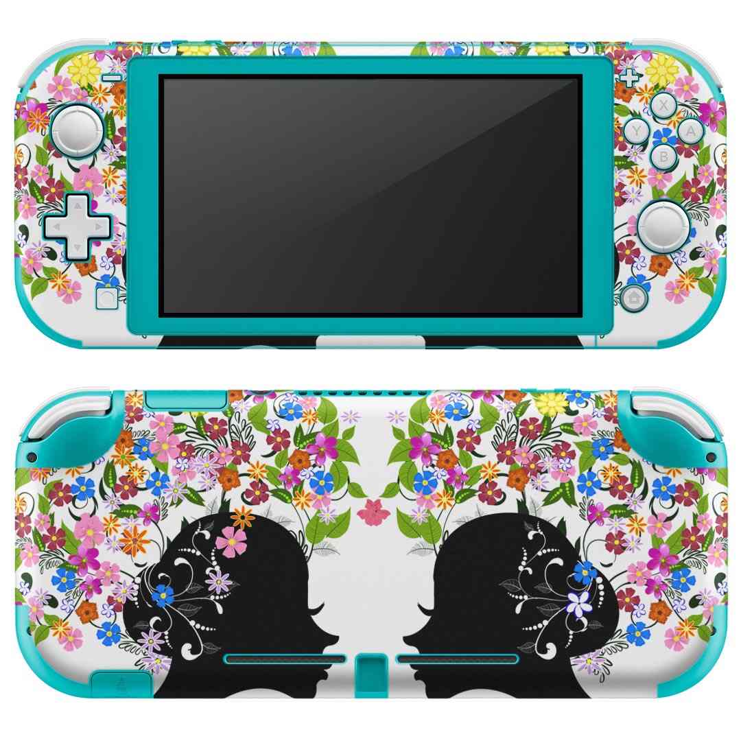 igsticker Nintendo Switch Lite 専用 デザインスキンシール 全面 ニンテンドー スイッチ ライト 専用 ゲーム機 カバー アクセサリー フィルム ステッカー エアフリー 006903 花　　人物