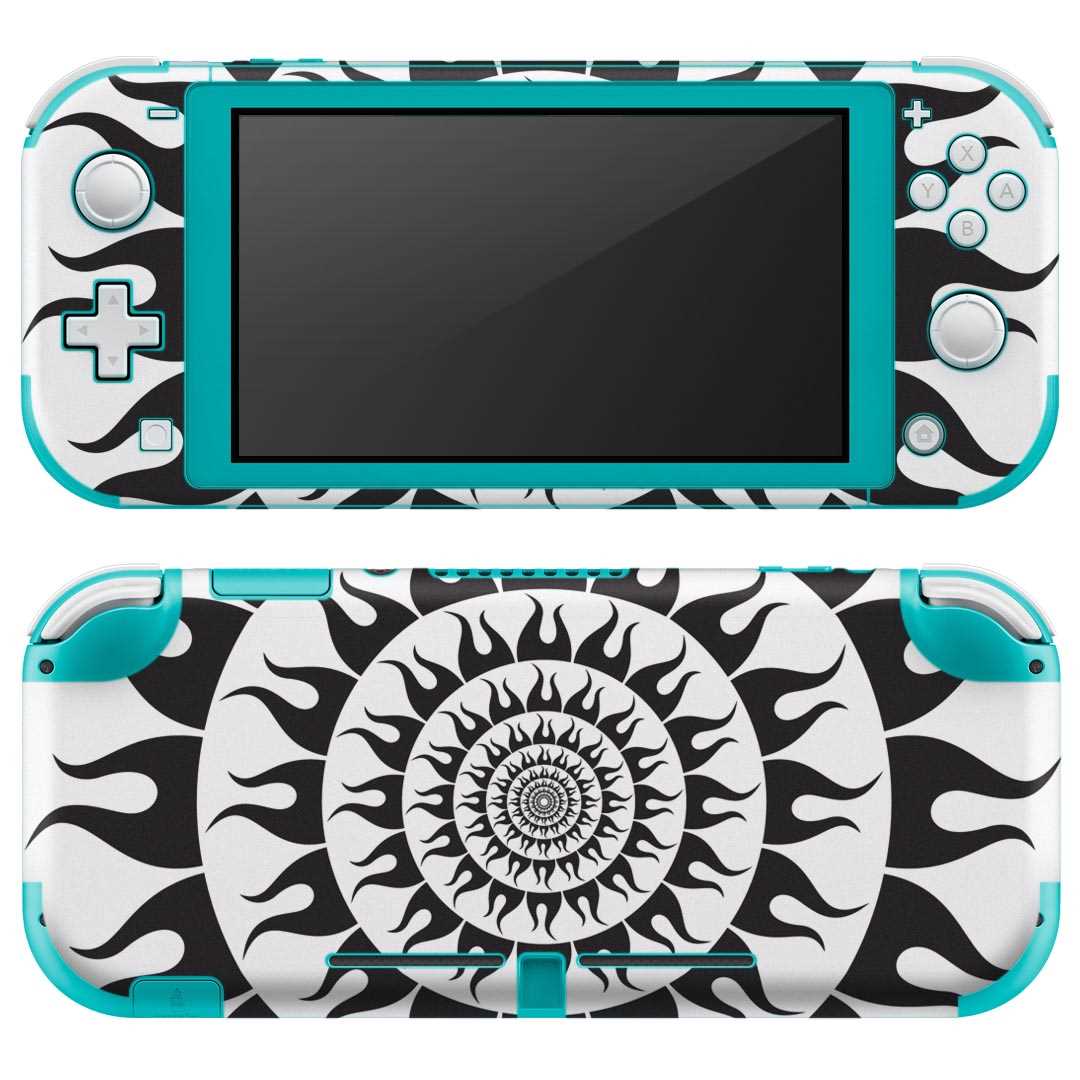 製品名 Nintendo Switch Lite専用 デザインスキンシール セット内容 Nintendo Switch Lite本体用スキンシール（裏表）各1枚 ※液晶側シールは2パーツに分かれていますニンテンドースイッチライト専用です。据え置き機のSwitch本体やJoyコンには対応していません。 商品特徴 3M社製の再剥離性シートを素材に採用し、細かな位置調整がしやすく貼り直しが容易です。また、エアフリーでもありますので気泡が簡単に逃げるので、キレイに貼ることができます。専用の業務プリンターを使い、商品画像と遜色のない美しい印刷仕上がり。 注意事項 画像はサンプルですので、ご覧の環境によっては多少色味に違いを感じる場合がございます。 イメージと違った、モニターと色味が異なるという理由での交換や返金はご対応出来かねます。スキンシールのみの販売で、ニンテンドースイッチ本体などは付属しません。シワができた場合、ドライヤーなどで軽く温め、外側に向けてシワを伸ばすように貼ってください。初回貼付時の位置調整や貼り直しは可能ですが、しっかりと押し付けて接着させた後の再剥離、再利用は保証しておりません。また接着部に油分や汚れが付着しますと角の部分は剥がれやすくなりますので、貼付時はあまり触れないようにご注意ください。無地のセミグロスシートにデザインをプリントした商品で、デコなどの加工はございません。 凹凸や光沢があるように見えたり布地や金属を素材にしたように見える商品もありますが、デザインの図版によるものです。印刷時に微妙な画像のズレが生じる場合がございます。ご注文後に1点1点制作する受注生産品の為、不良品以外のご返品や交換は固くお断りします。 商品発送 完全受注生産のハンドメイド商品となりますので、既製品と比べて発送までお時間を頂いています。 基本的に決済確認後2?3営業日、最大で10営業日での発送となります。繁忙期や休業日明けの場合はさらに時間がかかる場合があります。 その際には別途メールにてご連絡致します。メール便の場合、発送日から到着までに2?4日ほどかかる場合が多く、紛失などの保障もご対応できかねます。あらかじめご了承下さい。