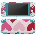 igsticker Nintendo Switch Lite 専用 デザインスキンシール 全面 ニンテンドー スイッチ ライト 専用 ゲーム機 カバー アクセサリー フィルム ステッカー エアフリー 007011 ハート 模様(2)