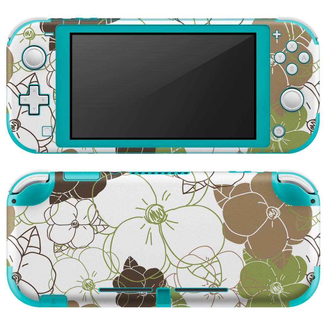 igsticker Nintendo Switch Lite 専用 デザインスキンシール 全面 ニンテンドー スイッチ ライト 専用 ゲーム機 カバー アクセサリー フィルム ステッカー エアフリー 007018 花 模様