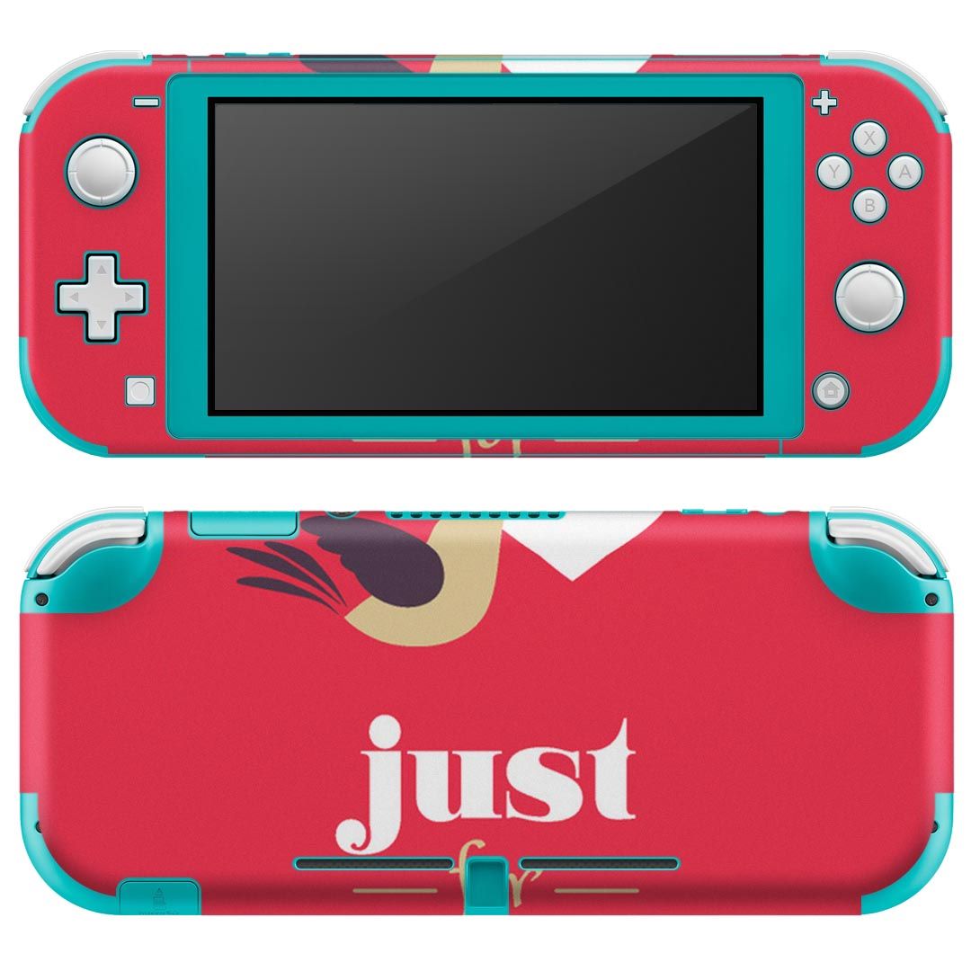 igsticker Nintendo Switch Lite 専用 デザインスキンシール 全面 ニンテンドー スイッチ ライト 専用 ゲーム機 カバー アクセサリー フィルム ステッカー エアフリー 007026 ハート　英語　文字