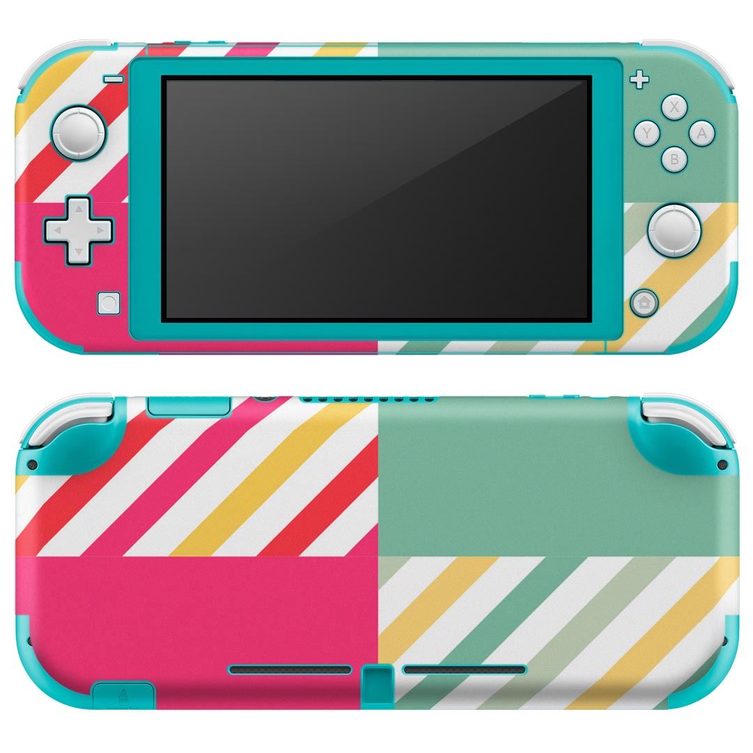 igsticker Nintendo Switch Lite 専用 デザインスキンシール 全面 ニンテンドー スイッチ ライト 専用 ゲーム機 カバー アクセサリー フィルム ステッカー エアフリー 007057 模様　ストライプ