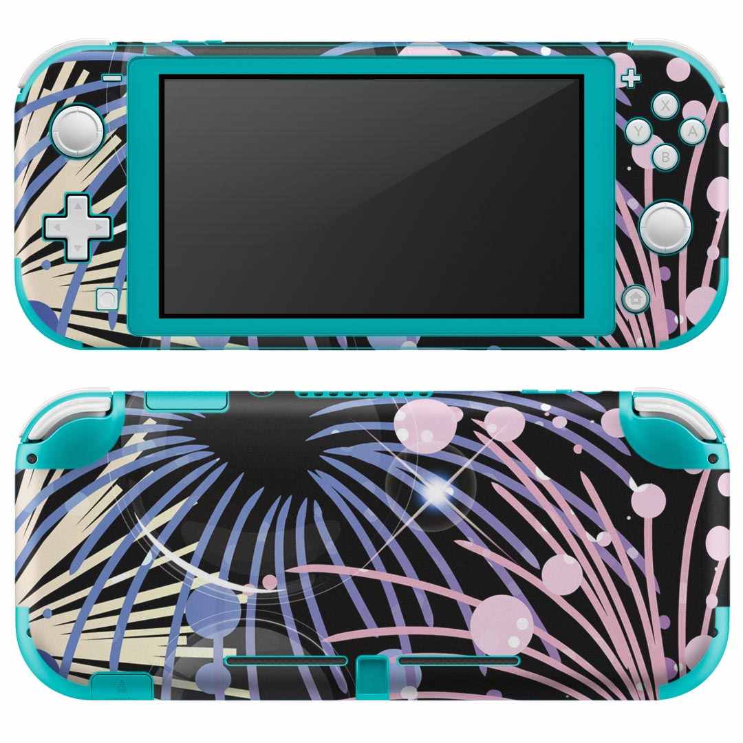 igsticker Nintendo Switch Lite 専用 デザインスキンシール 全面 ニンテンドー スイッチ ライト 専用 ゲーム機 カバー アクセサリー フィルム ステッカー エアフリー 007087 日本語・和柄 花火　カラフル