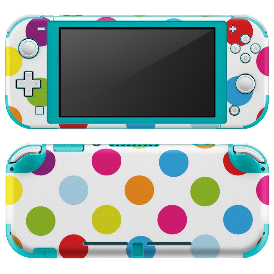 igsticker Nintendo Switch Lite 専用 デザインスキンシール 全面 ニンテンドー スイッチ ライト 専用 ゲーム機 カバー アクセサリー フィルム ステッカー エアフリー 007105 水玉　カラフル　模様