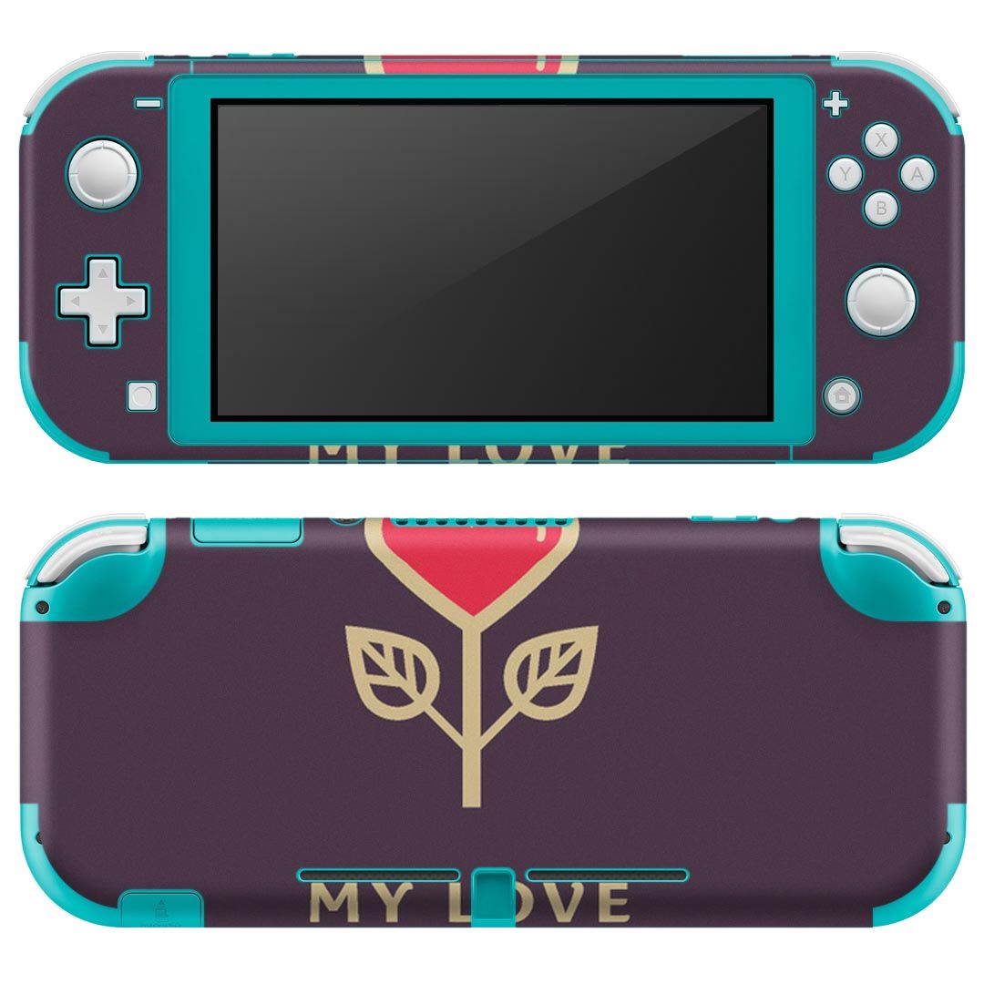 igsticker Nintendo Switch Lite 専用 デザインスキンシール 全面 ニンテンドー スイッチ ライト 専用 ゲーム機 カバー アクセサリー フィルム ステッカー エアフリー 007152 ハート イラスト