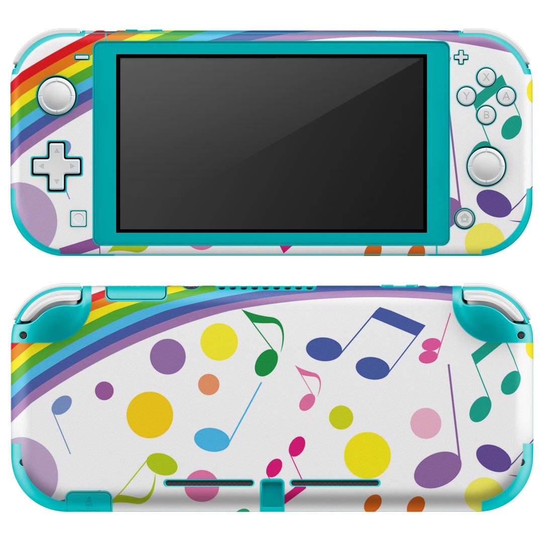 igsticker Nintendo Switch Lite 専用 デザインスキンシール 全面 ニンテンドー スイッチ ライト 専用 ゲーム機 カバー アクセサリー フィルム ステッカー エアフリー 007196 音符 カラフル