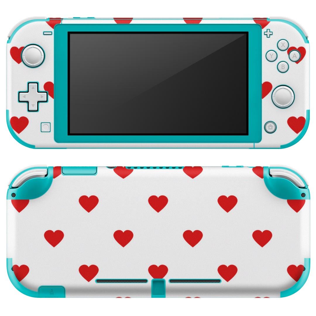 igsticker Nintendo Switch Lite 専用 デザインスキンシール 全面 ニンテンドー スイッチ ライト 専用 ゲーム機 カバー アクセサリー フィルム ステッカー エアフリー 007201 ハート　模様